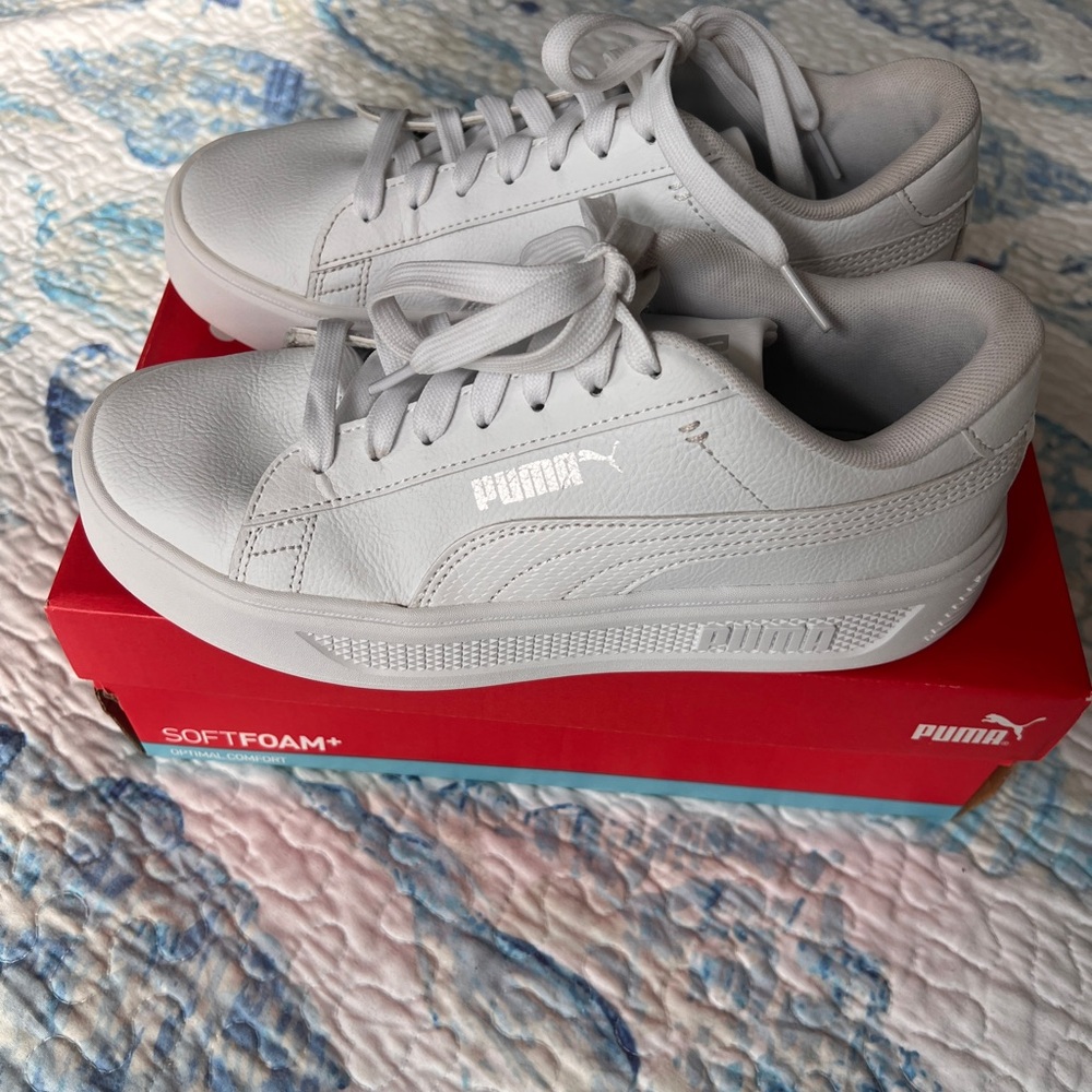 Puma Smash Platform v3 Reptile sneakers, size 7.5